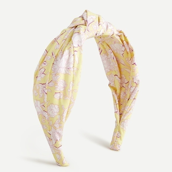 j. Crew Yellow Knot Cotton Floral Headband - Picture 1 of 1